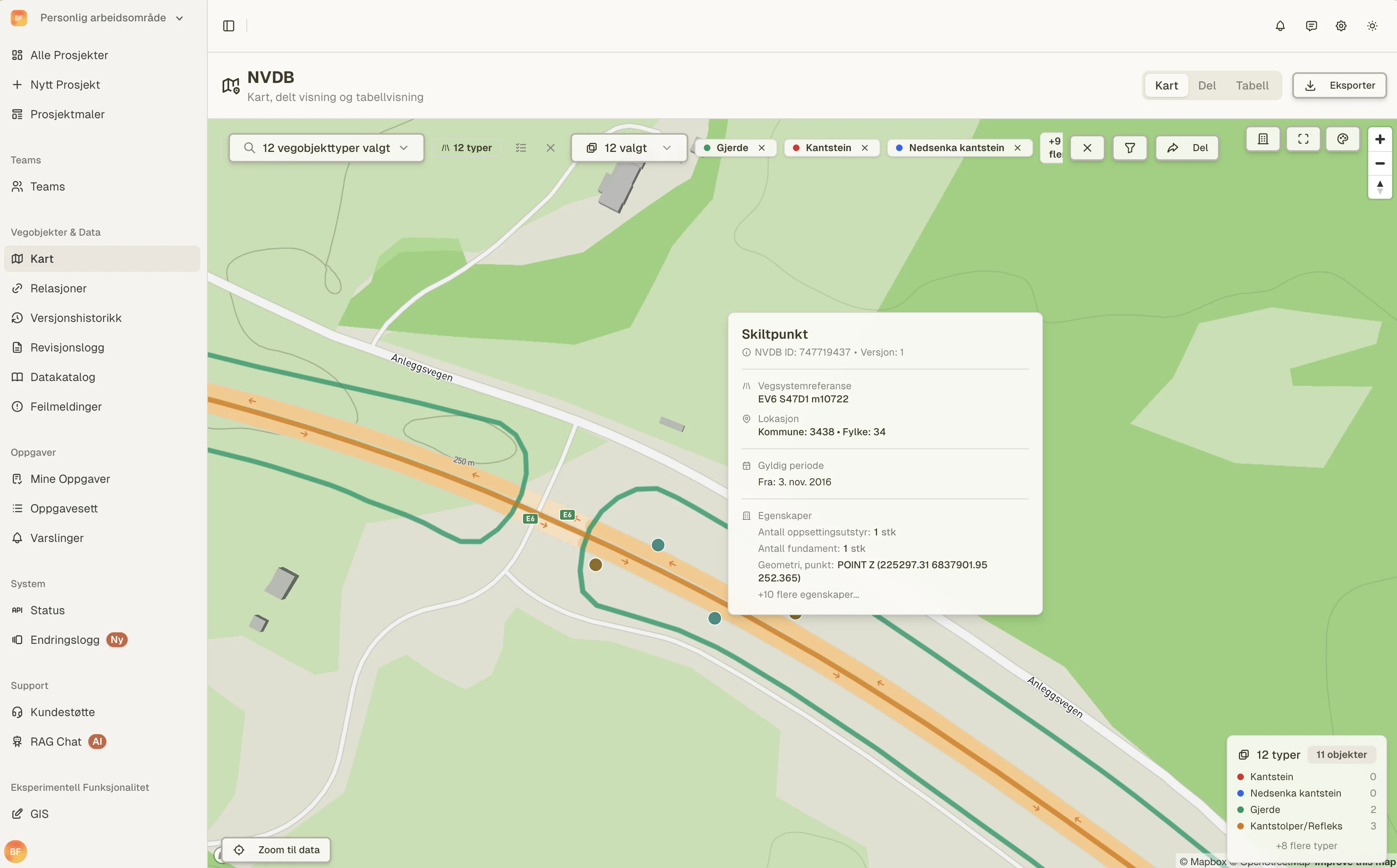 Geoniq produktgrensesnitt viser Interaktive løsninger